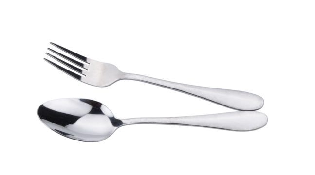 Spoon and fork is isolated on transparen png