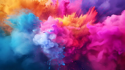 Happy Holi festival concept in India, colorful powder background