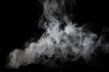 White smoke on black background