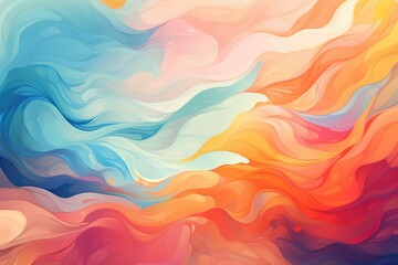 Obraz premium Colorful swirling dreams. Cloud background, Neon colorful smoke clouds on a dark background, gradient background, neon glow. Motion Color drop in water. Ai generated