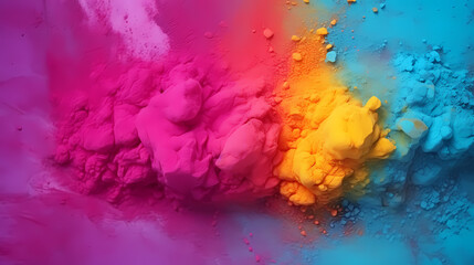Happy Holi festival concept in India, colorful powder background