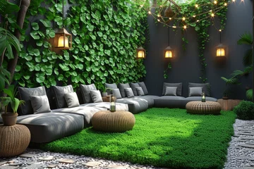 Crédence en verre imprimé Gris 2 outdoor grass in backyard landscaping style inspiration ideas