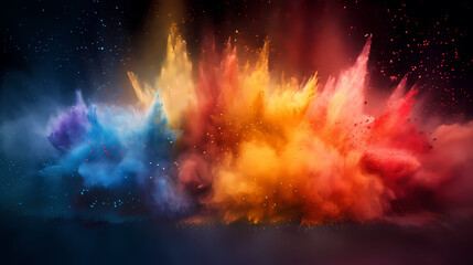 Obraz na płótnie Canvas Happy Holi festival concept in India, colorful powder background