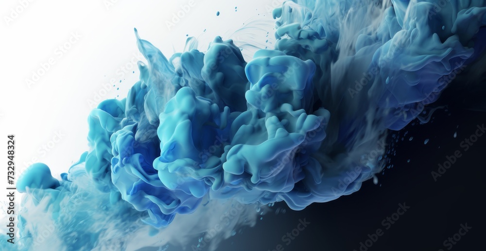 Poster ink drop in water isolated on white background