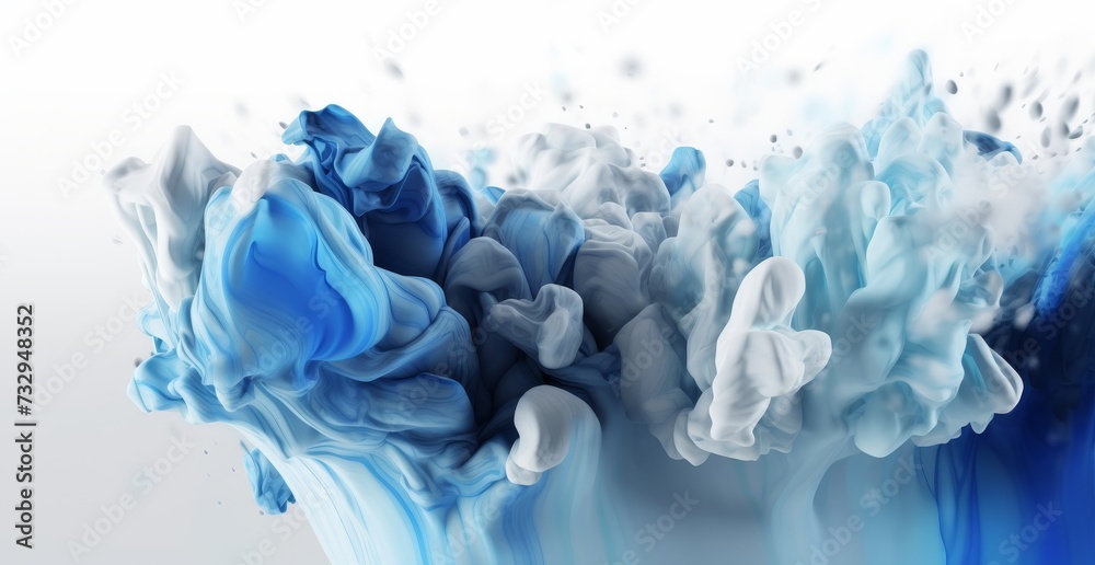 Poster ink drop in water isolated on white background