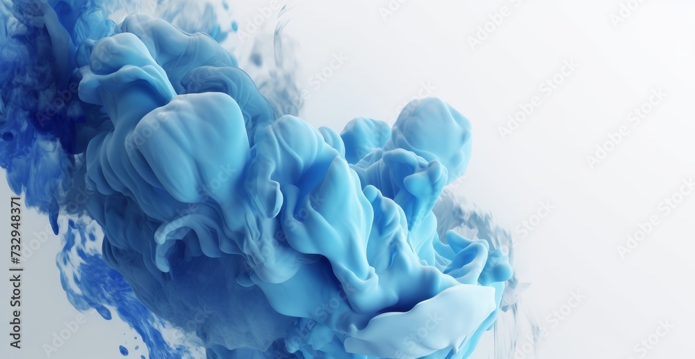 Poster ink drop in water isolated on white background