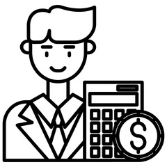 icon accounting outline black