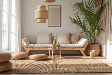 Sunlit Eco-Friendly Living Room Interior