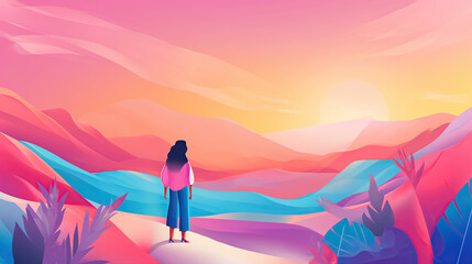 Fototapeta premium visually backgrounds using flat textures or gradients, modern simplicity and aesthetic appeal, Illustration, digital art, minimalist design