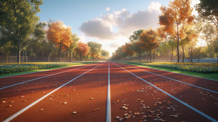 Pristine Running Track. Smooth Surface Ready for Runners ,generative ai