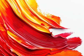 red yellow orange colors Acrylic Paint Strokes on a Canvas Creating Artistic Texture