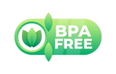 BPA Free badge with leaf graphics, indicating the absence of Bisphenol A in products.