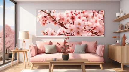 display of cherry blossom design interior concept
