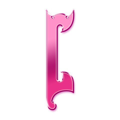 3D Pink Metallic Chrome Alphabet C Capslock