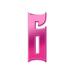 3D Pink Metallic Number 6
