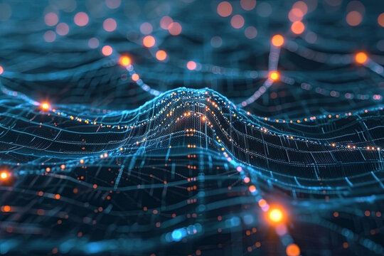 A depiction of a neural network, with the connections symbolizing the data processed by artificial intelligence