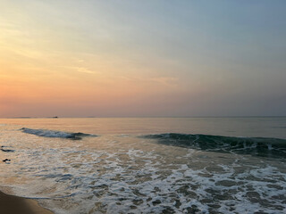 Sun light sea beach wave pastel color