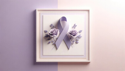 World Cancer Day Awareness background Purple Ribbon to promote cancer awareness