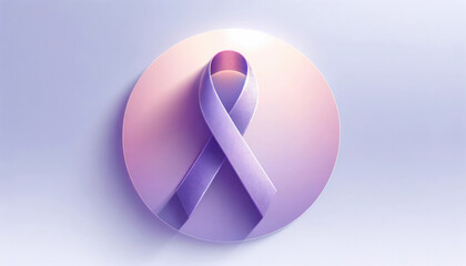World Cancer Day Awareness background Purple Ribbon on a minimalist background to promote cancer awareness
