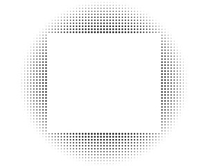 Dirty frame texture with square border, abstract halftone background