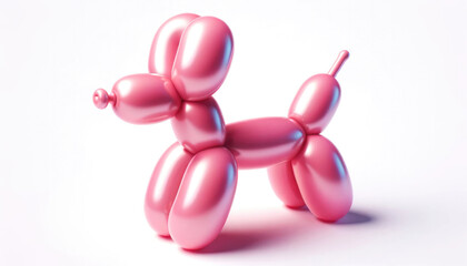 Cute Balloon Animal Dog on White Background - balloon twisted into the shape of a dog.