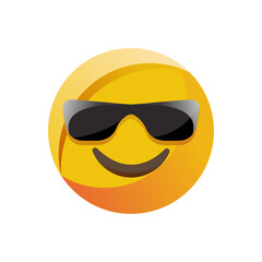 Smile cool emoticon design gradient logo colorful new style