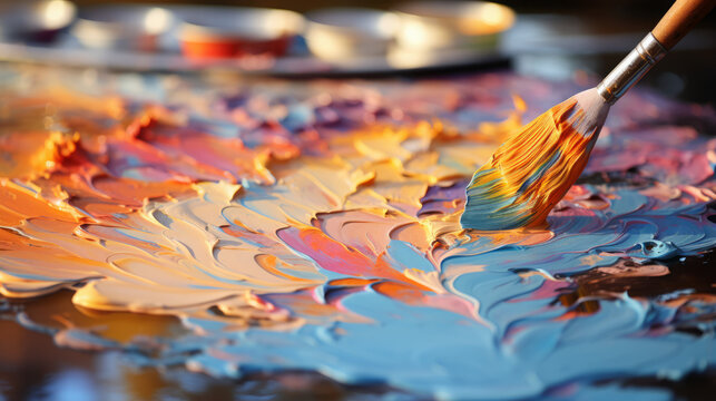 Vibrant Fall Foliage: A Captivating Autumn Art Display of Nature's Palette, generative AI