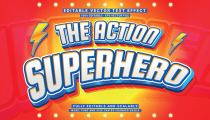 THE ACTION SUPERHERO TEXT EDITABLE 3D EFFECT POWER LETTER TYPEFACE 2