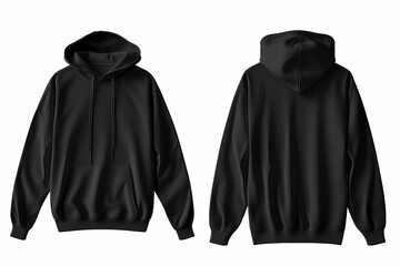 Blank black man or woman long sleeve sweatshirt. Man hoodie for design