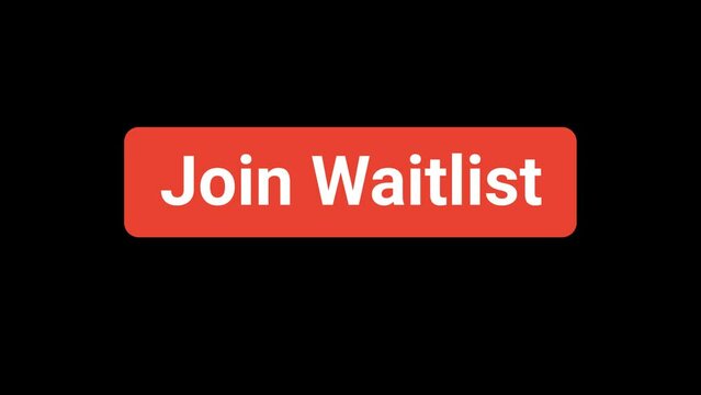 Join waitlist Button click Animation with Transparent Background 
