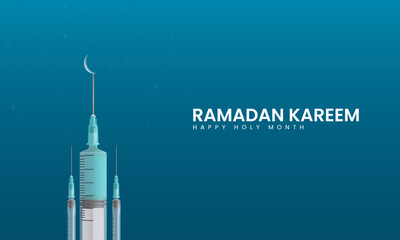 Happy Ramadan Kareem. Ramadan Kareem cretive design for socia media post. Translation: Ramadan Kareem.