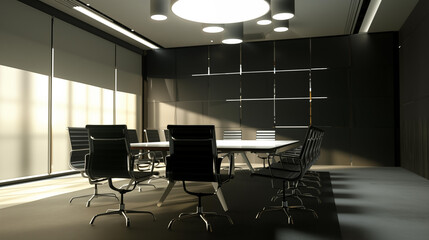Modern dark meeting room 