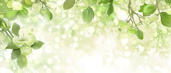 green leaves background with background and copy space ready