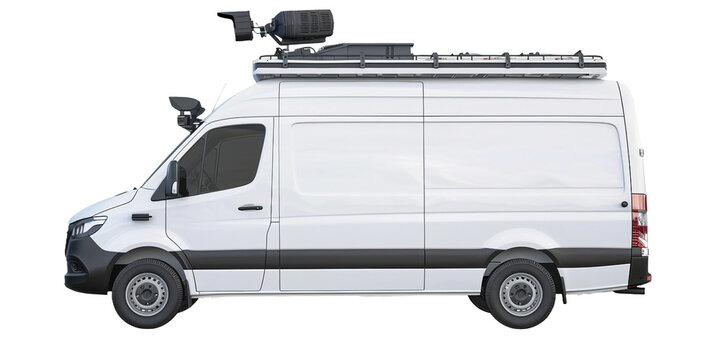 Surveillance Van, transparent background, isolated image, generative AI