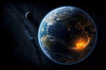 A concept of earth and galaxies