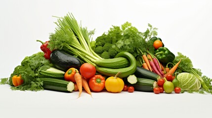 vegetables on a white background