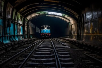 Fototapeta na wymiar train in the tunnel