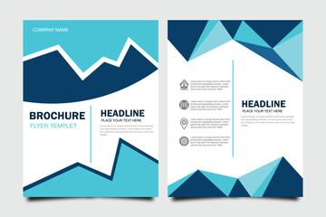 Abstract vector modern Business flyers, brochure , magazine with background blue cover vector size template A4