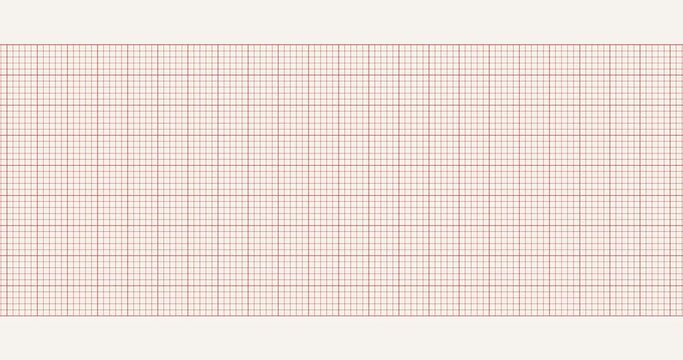 Animation red blank ekg paper. Seamless loop video pattern blank paper for heart beat rate recording. Millimeter graph grid. 4k graphic motion medical design for hospital page, banner