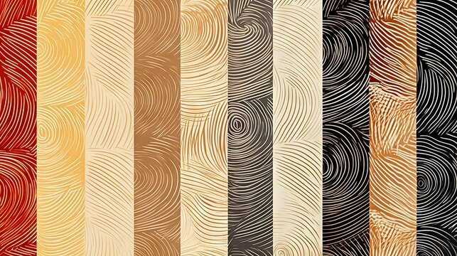 Fingerprint of Multicultural Humanity. A colorful illustration of a fingerprint composed of different skin tones, representing the diversity and unity of the human race.