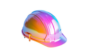 A construction helmet mockup featuring a gradient color palette, showcasing a transition of colors against a pristine white backdrop.