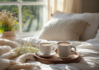 coffee in bed cozy and relax style