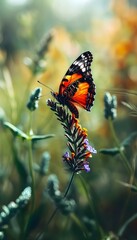 Obraz premium a butterfly that is sitting on a flower
