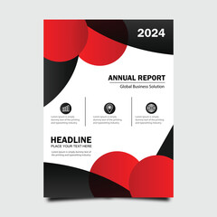 Red and Black business annual report brochure template