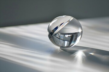a glass ball sitting on top of a table