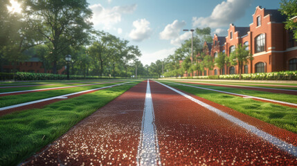 Pristine Running Track. Smooth Surface Ready for Runners ,generative ai