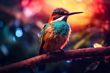 Fototapeta premium beautiful birds with blurred natural background with generative ai