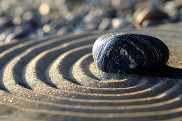 Fototapeta na wymiar a rock sitting on top of a sandy beach