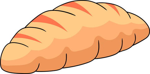 food illustration images, long pastry rolls with jam on top