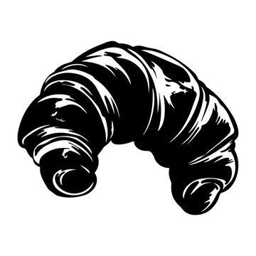 recommend clip art: Croissant. Fresh baking, for menu, cafe, bakery, logo, color and black and white illustration.